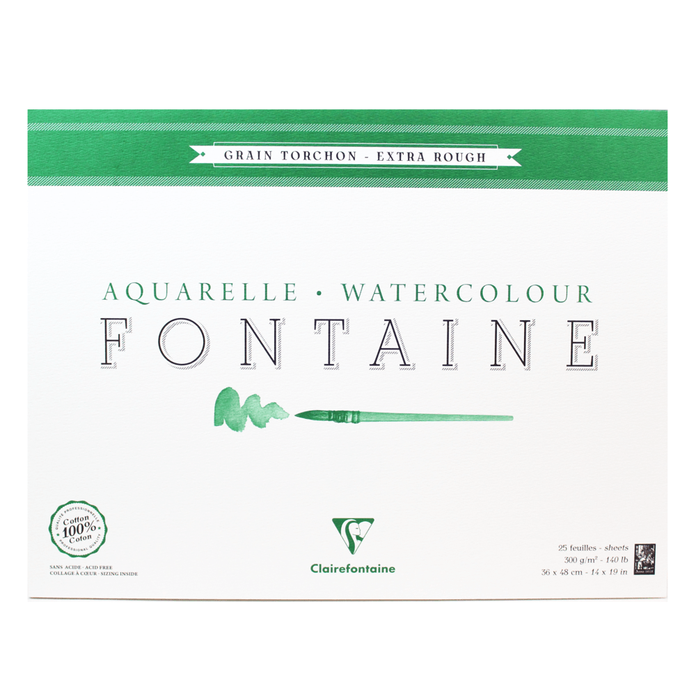 Papel Para Aquarela Fontaine Torchon 36x48cm 300g Clairefontaine